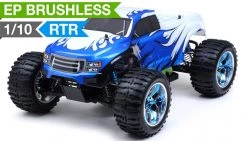 Exceed RC HSP Off Road Truck Radio Car 1/10 Brushless PRO 2.4Ghz Electric Infinitive EP RTR Off Road Truck (CC Blue) RC Remote Control Car With Aluminum Shocks + 3s LiPo Ready