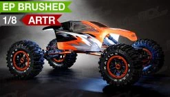 Exceed RC 1/8Th Mad Torque Rock Crawler Almost Ready To Run ARTR (Transmitter, Receiver, And Battery Not Included) RC Remote Control Radio Crawler (Orange)