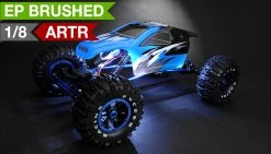 Exceed RC 1/8Th Mad Torque Rock Crawler Almost Ready To Run ARTR (Transmitter, Receiver, And Battery Not Included) RC Remote Control Radio Crawler (Blue)