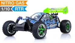 Exceed RC Forza Buggy Radio Car 1/10 2.4Ghz .18 Engine 2-Speed RTR Nitro Powered Off Road Buggy Fire Black RC Remote Control