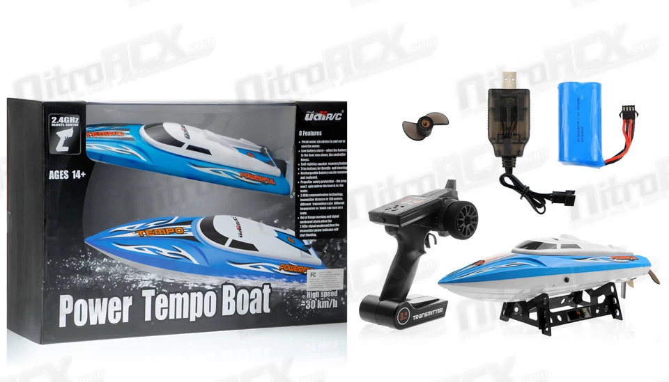 UDI U002 Tempo 2.4GHz High Speed Big RC Racing Boat (Blue) 14 UDI U002 Tempo 2.4GHz High Speed Big RC Racing Boat (Blue) - Image 14