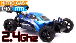 Exceed RC Hyper Single Speed Buggy Radio Car 1/10 2.4Ghz .18 Engine Nitro Powered Off Road Buggy Storm Blue RC Remote Control
