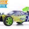 Exceed RC Hyper Single Speed Buggy Radio Car 1/10 2.4Ghz .18 Engine Nitro Powered Off Road Buggy Fire Green RC Remote Control