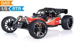 Exceed RC Barca 1/5th Giant Scale 32cc Gasoline Powered Off-Road With Fail Safe Remote Control RC Buggy Ready To Run RC Remote Control Buggy (AA Red)