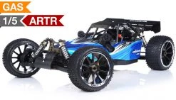 Exceed RC Barca 1/5th Giant Scale 32cc Gasoline Powered Off-Road With Fail Safe Remote Control RC Buggy ARTR Almost Ready To Run RC Remote Control Buggy(Transmitter And Receiver Not Included) (AA Blue)