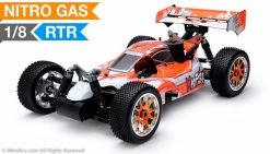 Exceed RC 1/8th Scale MadFire .21 Nitro Gas 4WD Buggy 100% RTR For Beginners [Gama Orange] 2.4Ghz RC Remote Control Radio Car
