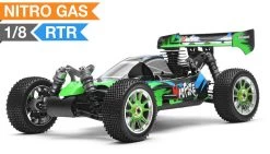 2.4Ghz Professional 1/8Th Scale Exceed RC MadFire Nitro Gas Power Control Buggy W/ .28 Engine 100% RTR Racing Edition [Gama Green] RC Remote Control Radio Car