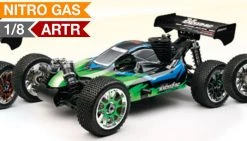 Exceed RC 1/8th Scale MadFire .21 Nitro Fuel 4WD Buggy Almost Ready To Run ARTR For Beginners [Gama Green] RC Remote Control Radio Car