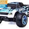 Exceed RC 1/10 2.4Ghz Infinitive Nitro Gas Powered .18 Engine RTR Off Road Monster 4WD Truck (Fire Blue) RC Remote Control Radio Truck