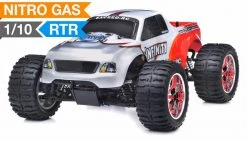 Exceed RC 1/10 2.4Ghz Infinitive Nitro Gas Powered .18 Engine RTR Off Road Monster 4WD Truck (Red) RC Remote Control Radio Truck