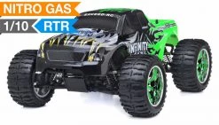 Exceed RC 1/10 2.4Ghz Infinitive Nitro Gas Powered .18 Engine RTR Off Road Monster 4WD Truck (Sava Green) RC Remote Control Radio Truck