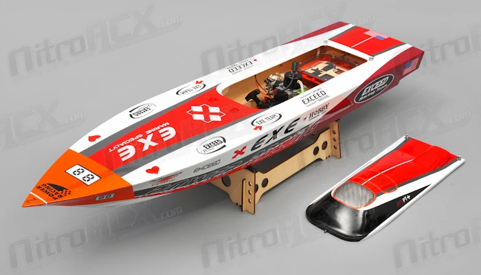 Exceed Racing Fiberglass Vee W/o Clutch Gas Powered RC 1300mm Almost Ready To Run Speed Boat (ARTR) 8 Exceed Racing Fiberglass Vee W/o Clutch Gas Powered RC 1300mm Almost Ready To Run Speed Boat (ARTR) - Image 8