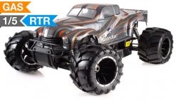 Exceed RC Hannibal 1/5th Giant Scale 32cc Gasoline Engine Remote Controlled Off-Road RC Monster Truck Ready To Run RTR With Fail Safe RC Remote Control Monster Truck Radio Car (Orange)
