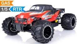 Exceed RC Hannibal 1/5th Giant Scale 32cc Gasoline Engine Remote Controlled Off-Road RC Monster Truck Ready To Run RTR With Fail Safe RC Remote Control Monster Truck Radio Car (AA Red)