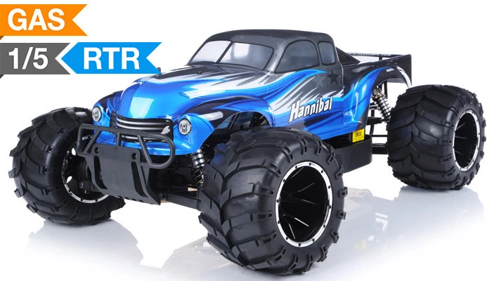 Exceed RC Hannibal 1/5th Giant Scale 32cc Gasoline Engine Remote Controlled Off-Road RC Monster Truck Ready To Run RTR With Fail Safe RC Remote Control Monster Truck Radio Car (AA Blue) 1 Exceed RC Hannibal 1/5th Giant Scale 32cc Gasoline Engine Remote Controlled Off-Road RC Monster Truck Ready To Run RTR With Fail Safe RC Remote Control Monster Truck Radio Car (AA Blue)