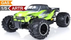Exceed RC Hannibal 1/5th Giant Scale 32cc Gasoline Engine Off-Road Monster Truck With Fail Safe Almost Ready To Run ARTR RC Remote Control Radio Truck (Transmitter And Receiver Not Included) (AA Green)