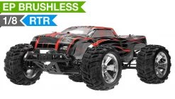 Iron Track E8MTL 1:8 SCALE RTR 4WD Brushless Monster Truck (Red) RC Remote Control Radio Car