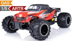 Exceed RC Hannibal 1/5th Giant Scale 32cc Gasoline Engine Off-Road Monster Truck With Fail Safe Almost Ready To Run ARTR RC Remote Control Radio Truck (Transmitter And Receiver Not Included) (AA Red)
