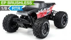 1/8Th EP Mad Beast Monster Truck Racing Edition Ready To Run W/ 540L Brushless Motor/ ESC/ Lipo Battery (Red) RC Remote Control Radio Car