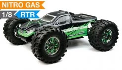 2.4Ghz Exceed RC 1/8th Scale MadStorm 4WD Nitro Monster Truck W/ .21 Engine 100% Ready To Run For Beginners [Star Green] RC Remote Control Radio Car