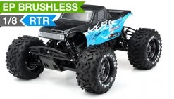 1/8Th EP Mad Beast Monster Truck Racing Edition Ready To Run W/ 540L Brushless Motor/ ESC/ Lipo Battery (Blue) RC Remote Control Radio Car
