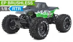 1/8Th EP Mad Beast Monster Truck Racing Edition Ready To Run W/ 540L Brushless Motor/ ESC/ Lipo Battery (Green) RC Remote Control Radio Car