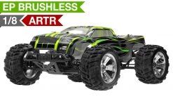 Iron Track E8MTL 1:8 SCALE ARTR 4WD Brushless Monster Truck (Green) RC Remote Control Radio Car