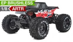 1/8Th EP Mad Beast Monster Truck Racing Edition Almost Ready To Run ARTR W/ 540L Brushless Motor/ ESC (Red) RC Remote Control Radio Car