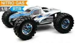 NEW Exceed RC 1/8 GP MadStorm 2.4 GHz Nitro Monster Truck W/ .21 Gas Engine RTR For Beginners [Alpha Blue] RC Remote Control Radio Car