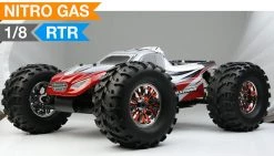 Professional 2.4Ghz 1/8th Scale Exceed RC MadStorm Monster Truck .28 Engine Nitro Power 100% Ready To Run Racing Edition [BravoRed] RC Remote Control Radio Car