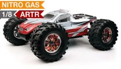 Professional 1/8Th Scale Exceed RC Nitro Power GP 4WD MadStorm Monster Truck Almost Ready To Run ARTR Racing Edition [Bravo Red] RC Remote Control Radio Car