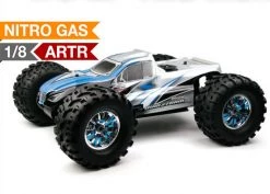 Exceed RC 1/8 GP MadStorm Nitro 4WD Monster Truck Almost Ready To Run ARTR W/ .21 Engine For Beginners [Alpha Blue] RC Remote Control Radio Car