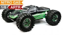 Professional 1/8th Scale Exceed RC MadStorm Monster Truck .28 Engine Nitro Power Almost Ready To Run ARTR Racing Edition [Star Green] RC Remote Control Radio Car