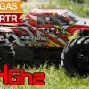1/8 2.4Ghz Exceed RC Tectonic .21 Nitro Gas Powered Almost Ready To Run ARTR 4WD Monster Truck Stripe Red RC Remote Control Radio Car