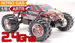 1/8 2.4Ghz Exceed RC Tectonic .21 Nitro Gas Powered Almost Ready To Run ARTR 4WD Monster Truck Wild Red RC Remote Control Radio Car