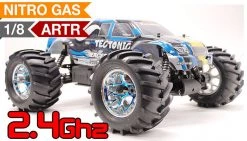 1/8 2.4Ghz Exceed RC Tectonic .21 Nitro Gas Powered Almost Ready To Run ARTR 4WD Monster Truck Wild Blue RC Remote Control Radio Car