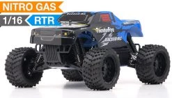 Exceed RC 1/16 2.4Ghz ThunderFire Nitro Gas Powered RTR Off Road Truck RC Remote Control Truck Ready To Run (Sava Blue)
