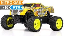 Exceed RC 1/16 2.4Ghz ThunderFire Nitro Gas Powered RTR Off Road Truck RC Remote Control Truck Ready To Run (Stripe Yellow)