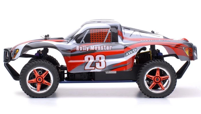 Exceed RC 1/10 Rally Monster GP Nitro Gas Powered .18 Engine 2-Speed Transmission Ready To Run RC Remote Control Radio Car Truck (Stripe Red) 2 Exceed RC 1/10 Rally Monster GP Nitro Gas Powered .18 Engine 2-Speed Transmission Ready To Run RC Remote Control Radio Car Truck (Stripe Red) - Image 2