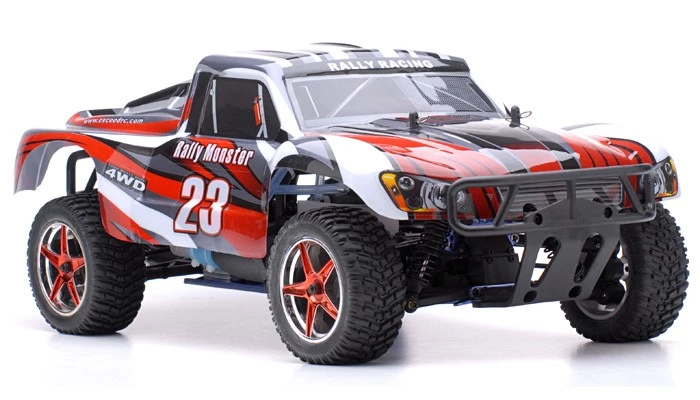 Exceed RC 1/10 Rally Monster GP Nitro Gas Powered .18 Engine 2-Speed Transmission Ready To Run RC Remote Control Radio Car Truck (Stripe Red) 4 Exceed RC 1/10 Rally Monster GP Nitro Gas Powered .18 Engine 2-Speed Transmission Ready To Run RC Remote Control Radio Car Truck (Stripe Red) - Image 4