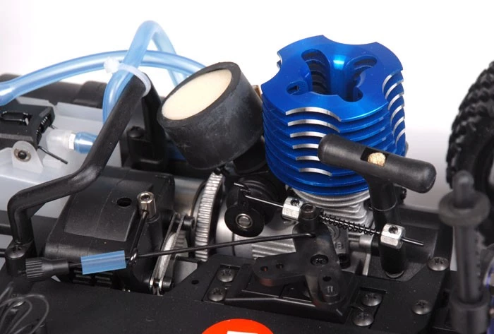 Exceed RC 1/10 Rally Monster GP Nitro Gas Powered .18 Engine 2-Speed Transmission Ready To Run RC Remote Control Radio Car Truck (Stripe Red) 6 Exceed RC 1/10 Rally Monster GP Nitro Gas Powered .18 Engine 2-Speed Transmission Ready To Run RC Remote Control Radio Car Truck (Stripe Red) - Image 6