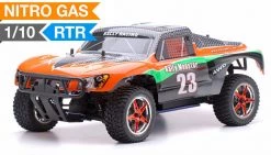 Exceed RC 1/10 Rally Monster GP Nitro Gas Powered .18 Engine 2-Speed Transmission Ready To Run RC Remote Control Radio Car Truck (Carbon Orange)