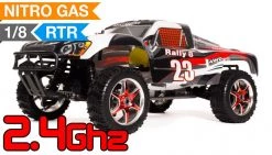 Radio Car 1/8 2.4Ghz Exceed RC Rally 8 .21 Nitro Gas Powered RTR Remote Control 4WD Rally Car Stripe Red RC Remote Control