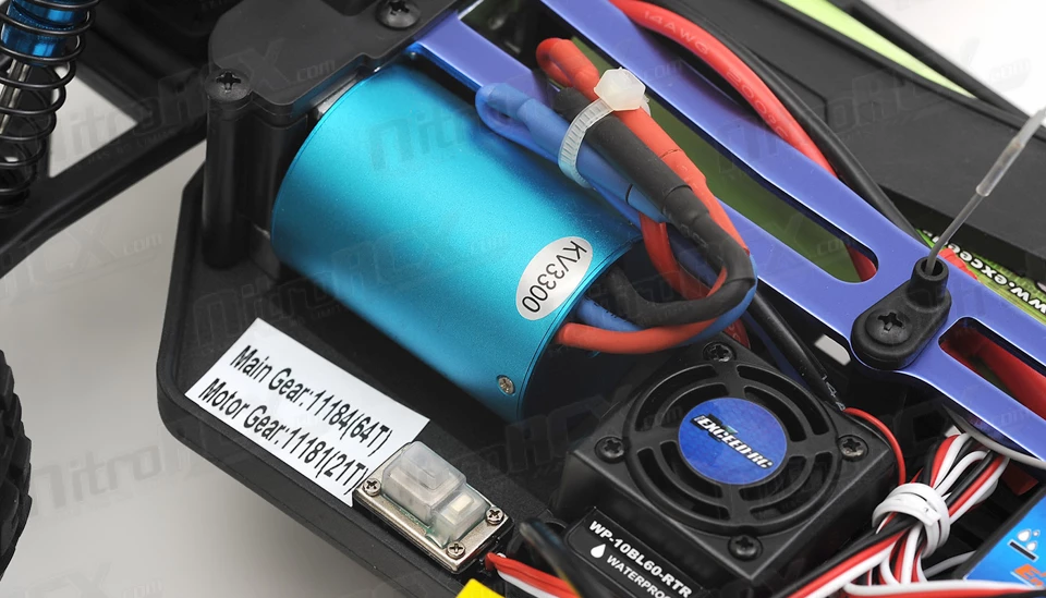 Exceed RC Off Road Truck Radio Car 1/10 Infinitive Brushless PRO 2.4Ghz Electric RTR Off Road Truck (DD Blue) RC Remote Control With Aluminum Shocks + 3s LiPo Ready 19 Exceed RC Off Road Truck Radio Car 1/10 Infinitive Brushless PRO 2.4Ghz Electric RTR Off Road Truck (DD Blue) RC Remote Control With Aluminum Shocks + 3s LiPo Ready - Image 19