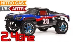 1/8 2.4Ghz Exceed RC Rally 8 .21 Nitro Gas Powered Almost Ready To Run ARTR 4WD Rally Car Carbon Blue RC Remote Control Radio Car