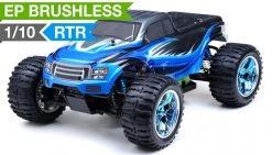 Exceed RC Off Road Truck Radio Car 1/10 Brushless PRO 2.4Ghz Electric Infinitive EP RTR Off Road Truck (AA Blue) RC Remote Control With Aluminum Shocks + 3s LiPo Ready
