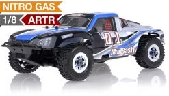 1/8Th Exceed RC Madbash Nitro Powered Almost Ready To Run ARTR Limited Edtion .21 Engine Rally Car Alpha Blue RC Remote Control Radio Short Course Truck