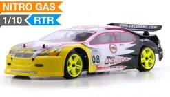On Road Racing Car Radio 1/10 2.4Ghz Exceed RC Nitro Gas Powered Ultra RTR On Road Racing Car Fire Yellow RC Remote Control