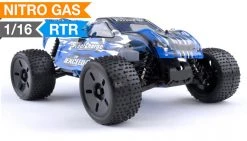 Truggy Radio Car 1/16 2.4Ghz Exceed RC SuperCharge Nitro Gas Powered RTR Off Road Truggy Hyper Blue RC Remote Control