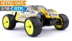 Truggy Radio Car 1/16 2.4Ghz Exceed RC SuperCharge Nitro Gas Powered RTR Off Road Truggy Hyper Yellow RC Remote Control